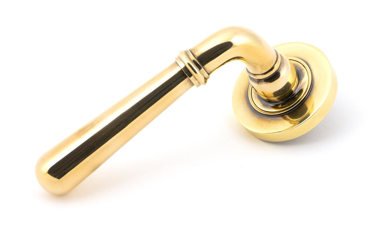 From The Anvil - Aged Brass Newbury Lever on Rose Set (Plain) - Unsprung | Sku. 50017 | Trade Door Handles.