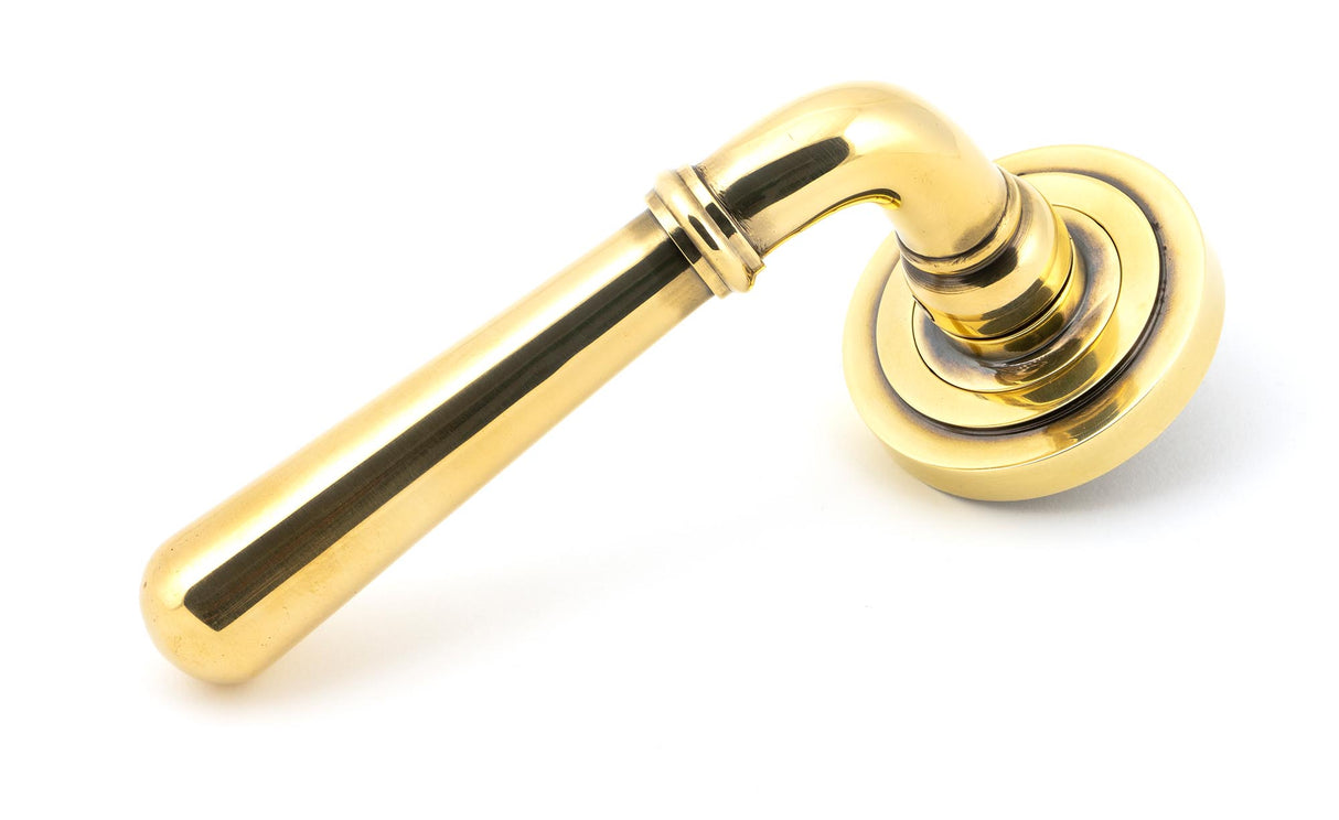 From The Anvil - Aged Brass Newbury Lever on Rose Set (Art Deco) - Unsprung | Sku. 50018 | Trade Door Handles.