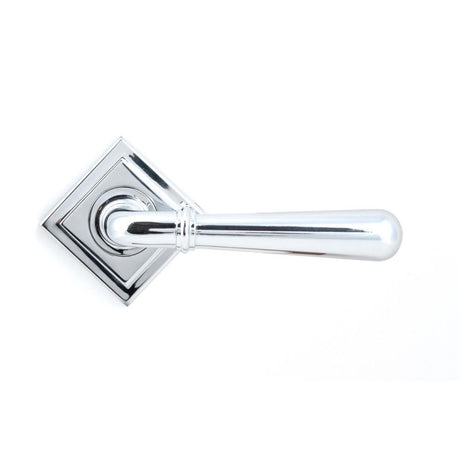 From The Anvil - Polished Chrome Newbury Lever on Rose Set (Square) - Unsprung | Sku. 50024 | Trade Door Handles.