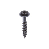 This is an image of Timco - Rainwater Screws - PZ - Low Profile Pan - Exterior - Black 5.0 x 25mm - (400 PCS Box) 50025CLARBBX