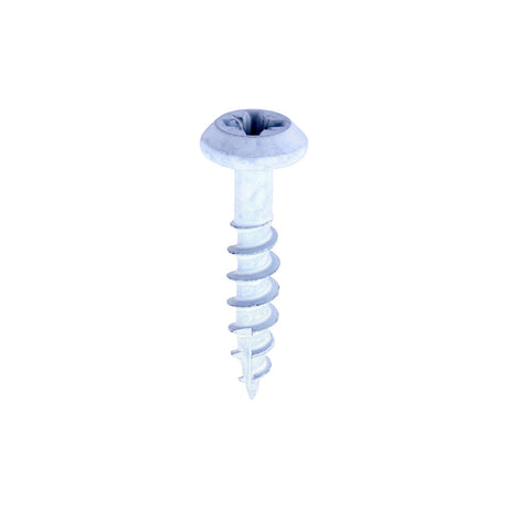 This is an image of Timco - Rainwater Screws - PZ - Low Profile Pan - Exterior - White 5.0 x 25mm - (400 PCS Box) 50025CLARWBX