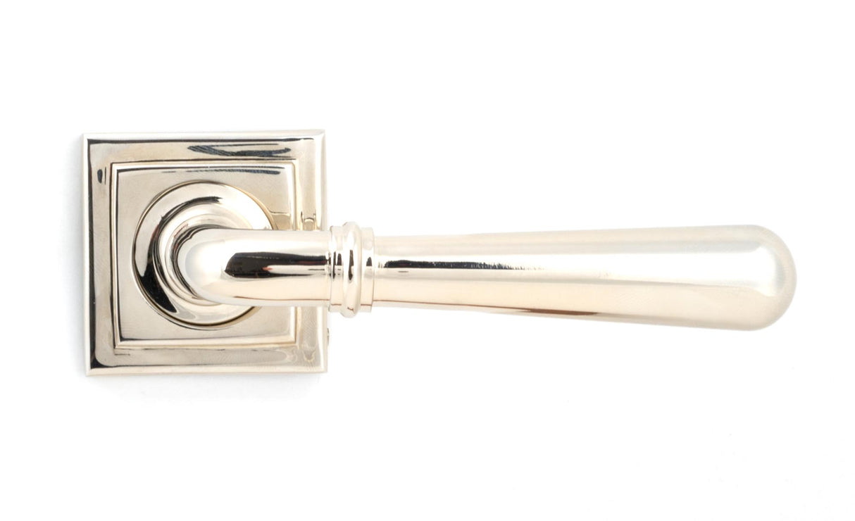 From The Anvil - Polished Nickel Newbury Lever on Rose Set (Square) - Unsprung | Sku. 50028 | Trade Door Handles.