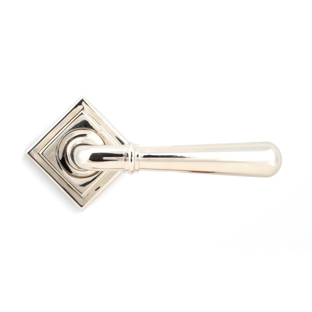 From The Anvil - Polished Nickel Newbury Lever on Rose Set (Square) - Unsprung | Sku. 50028 | Trade Door Handles.