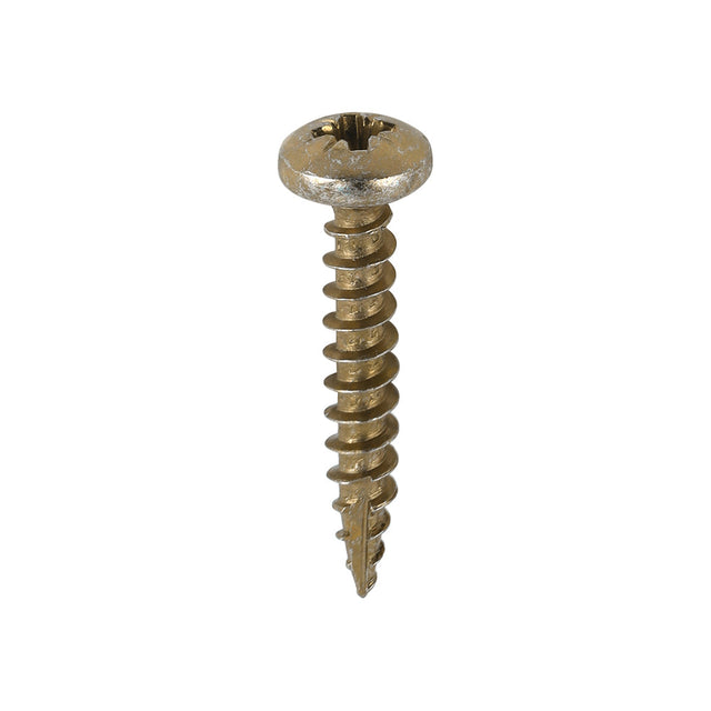 This is an image of Timco - Classic Multi-Purpose Screws - PZ - Pan Head - Yellow 5.0 x 30mm - (200 PCS Box) 50030CLAP
