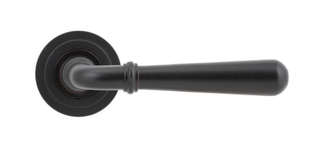 From The Anvil - Aged Bronze Newbury Lever on Rose Set (Art Deco) - Unsprung | Sku. 50030 | Trade Door Handles.