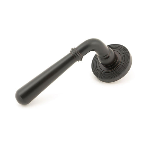 From The Anvil - Aged Bronze Newbury Lever on Rose Set (Beehive) - Unsprung | Sku. 50031 | Trade Door Handles.