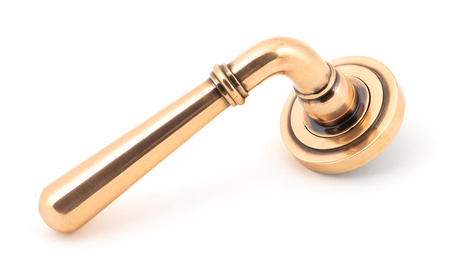 From The Anvil - Polished Bronze Newbury Lever on Rose Set (Art Deco) - Unsprung | Sku. 50034 | Trade Door Handles.