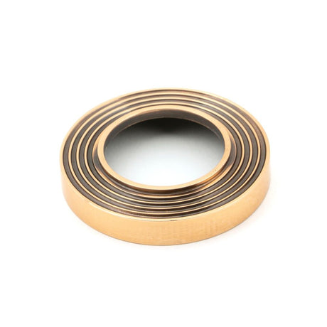 From The Anvil - Polished Bronze Newbury Lever on Rose Set (Beehive) - Unsprung | Sku. 50035 | Trade Door Handles.