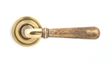 From The Anvil - Aged Brass Hammered Newbury Lever on Rose Set (Art Deco) - Unsprung | Sku. 50038 | Trade Door Handles.