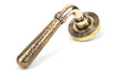 From The Anvil - Aged Brass Hammered Newbury Lever on Rose Set (Beehive) - Unsprung | Sku. 50039 | Trade Door Handles.