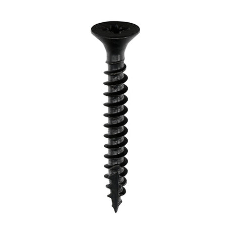 This is an image of Timco - Classic Multi-Purpose Screws - PZ - Double Countersunk - Exterior - Black Organic 5.0 x 40mm - (200 PCS Box) 50040CLAB
