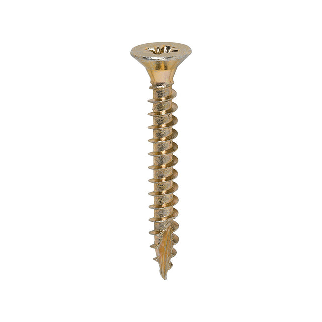 This is an image of Timco - Classic Multi-Purpose Screws - PZ - Double Countersunk - Yellow 5.0 x 40mm - (200 PCS Box) 50040CLAF