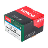 This is an image of Timco - Classic Multi-Purpose Screws - PZ - Double Countersunk - A2 Stainless Steel 5.0 x 40mm - (200 PCS Box) 50040CLASS
