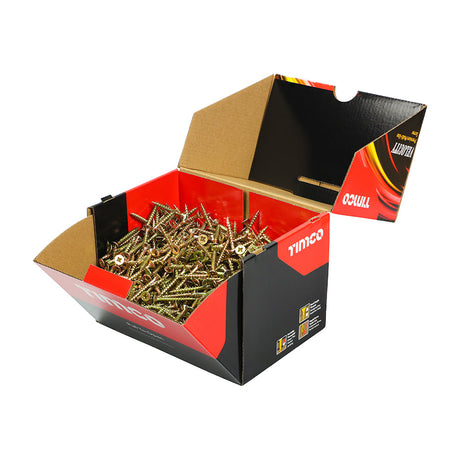 This is an image of Timco - Velocity Premium Multi-Use Screws - PZ - Double Countersunk - Yellow 5.0 x 40mm - (1000 PCS Box) 50040VYIND