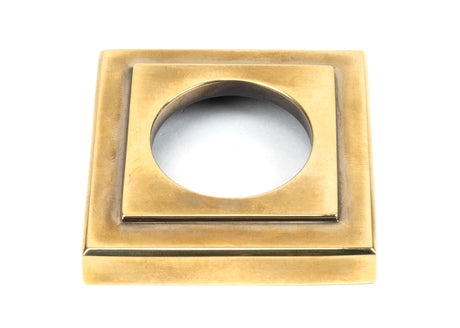 From The Anvil - Aged Brass Hammered Newbury Lever on Rose Set (Square) - Unsprung | Sku. 50040 | Trade Door Handles.