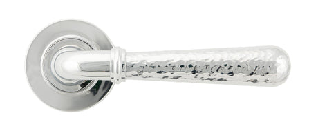 From The Anvil - Polished Chrome Hammered Newbury Lever on Rose Set (Plain) - Unsprung | Sku. 50041 | Trade Door Handles.