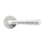 From The Anvil - Polished Chrome Hammered Newbury Lever on Rose Set (Plain) - Unsprung | Sku. 50041 | Trade Door Handles.