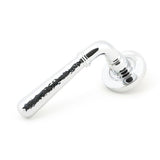 From The Anvil - Polished Chrome Hammered Newbury Lever on Rose Set (Plain) - Unsprung | Sku. 50041 | Trade Door Handles.