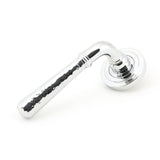From The Anvil - Polished Chrome Hammered Newbury Lever on Rose Set (Art Deco) - Unsprung | Sku. 50042 | Trade Door Handles.