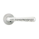 From The Anvil - Polished Chrome Hammered Newbury Lever on Rose Set (Beehive) - Unsprung | Sku. 50043 | Trade Door Handles.