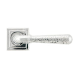 From The Anvil - Polished Chrome Hammered Newbury Lever on Rose Set (Square) - Unsprung | Sku. 50044 | Trade Door Handles.