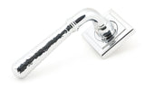 From The Anvil - Polished Chrome Hammered Newbury Lever on Rose Set (Square) - Unsprung | Sku. 50044 | Trade Door Handles.
