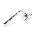 From The Anvil - Polished Chrome Hammered Newbury Lever on Rose Set (Square) - Unsprung | Sku. 50044 | Trade Door Handles.