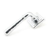 From The Anvil - Polished Chrome Hammered Newbury Lever on Rose Set (Square) - Unsprung | Sku. 50044 | Trade Door Handles.