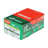 This is an image of Timco - C2 Strong-Fix Screws - PZ - Double Countersunk - Twin-Cut - Yellow 5.0 x 45mm - (200 PCS Box) 50045C2