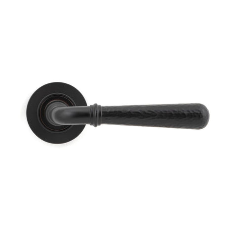 From The Anvil - Aged Bronze Hammered Newbury Lever on Rose Set (Plain) - Unsprung | Sku. 50049 | Trade Door Handles.
