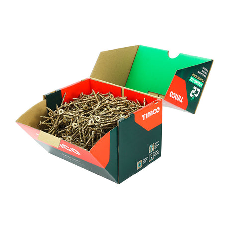 This is an image of Timco - C2 Strong-Fix Screws - PZ - Double Countersunk - Twin-Cut - Yellow 5.0 x 50mm - (1000 PCS Box) 50050C2IND