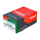 This is an image of Timco - Classic Multi-Purpose Screws - PZ - Double Countersunk - A4 Stainless Steel 5.0 x 50mm - (200 PCS Box) 50050CLA4