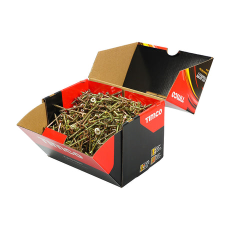 This is an image of Timco - Velocity Premium Multi-Use Screws - PZ - Double Countersunk - Yellow 5.0 x 50mm - (1000 PCS Box) 50050VYIND