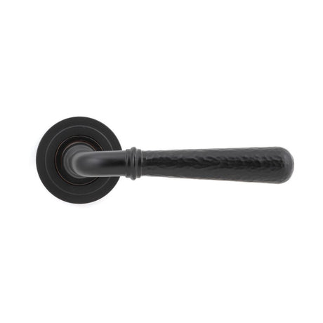 From The Anvil - Aged Bronze Hammered Newbury Lever on Rose Set (Art Deco) - Unsprung | Sku. 50050 | Trade Door Handles.