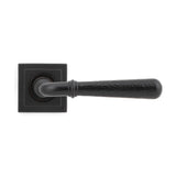 From The Anvil - Aged Bronze Hammered Newbury Lever on Rose Set (Square) - Unsprung | Sku. 50052 | Trade Door Handles.
