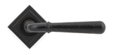 From The Anvil - Aged Bronze Hammered Newbury Lever on Rose Set (Square) - Unsprung | Sku. 50052 | Trade Door Handles.