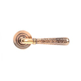 From The Anvil - Polished Bronze Hammered Newbury Lever on Rose Set (Plain) - Unsprung | Sku. 50053 | Trade Door Handles.
