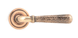 From The Anvil - Polished Bronze Hammered Newbury Lever on Rose Set (Art Deco) - Unsprung | Sku. 50054 | Trade Door Handles.