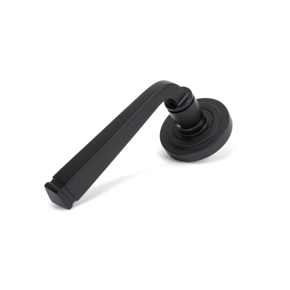 From The Anvil - Aged Bronze Avon Round Lever on Rose Set (Art Deco) - Unsprung | Sku. 50058 | Trade Door Handles.