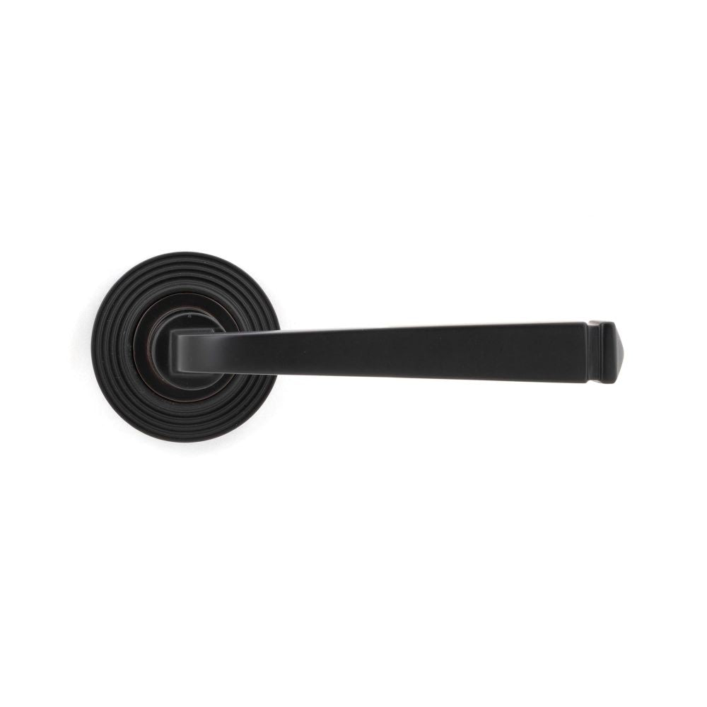 From The Anvil - Aged Bronze Avon Round Lever on Rose Set (Beehive) - Unsprung | Sku. 50059 | Trade Door Handles.