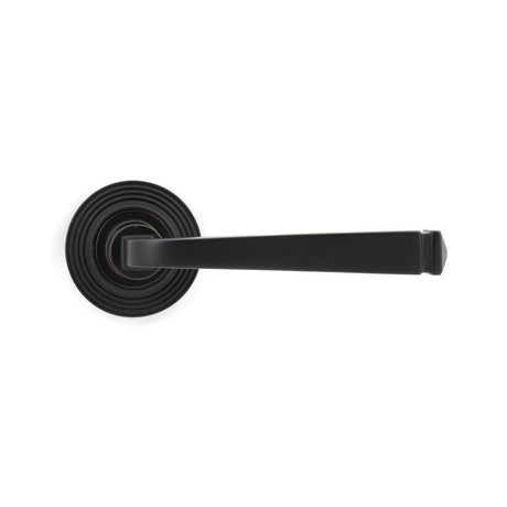 From The Anvil - Aged Bronze Avon Round Lever on Rose Set (Beehive) - Unsprung | Sku. 50059 | Trade Door Handles.