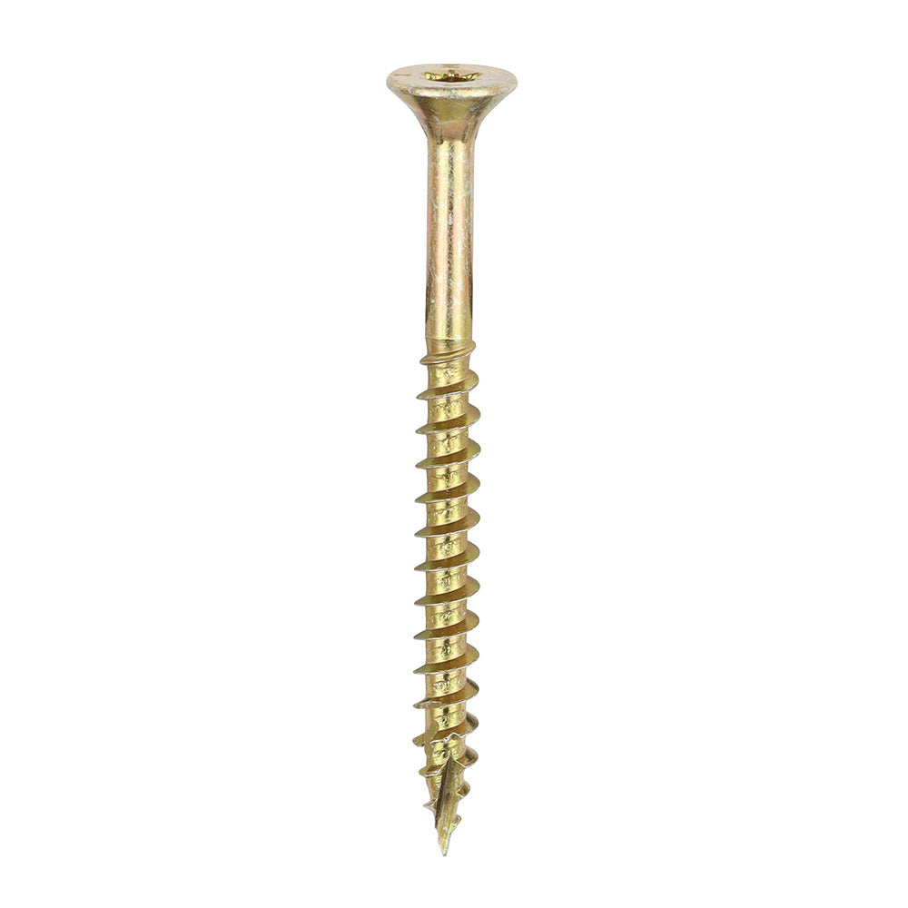 This is an image of Timco - C2 Clamp-Fix Screws - TX - Double Countersunk with Ribs - Twin-Cut - Yellow 5.0 x 60mm - (200 PCS Box) 50060C2C