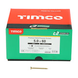 This is an image of Timco - C2 Strong-Fix Screws - PZ - Double Countersunk - Twin-Cut - Yellow 5.0 x 60mm - (1000 PCS Box) 50060C2IND
