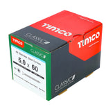 This is an image of Timco - Classic Multi-Purpose Screws - PZ - Double Countersunk - A4 Stainless Steel 5.0 x 60mm - (200 PCS Box) 50060CLA4