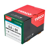 This is an image of Timco - Classic Multi-Purpose Screws - PZ - Double Countersunk - A2 Stainless Steel 5.0 x 60mm - (200 PCS Box) 50060CLASS
