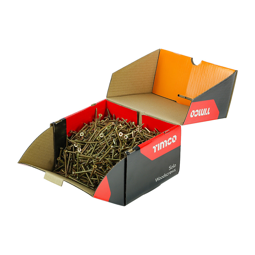 This is an image of Timco - Solo Chipboard & Woodscrews - Industry Pack - PZ - Double Countersunk - Yellow 5.0 x 60mm - (1000 PCS Box) 50060SOLOIND