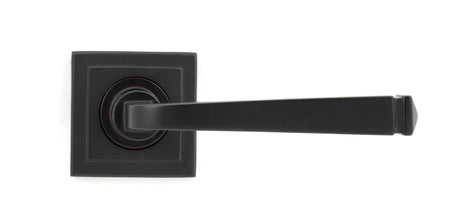 From The Anvil - Aged Bronze Avon Round Lever on Rose Set (Square) - Unsprung | Sku. 50060 | Trade Door Handles.