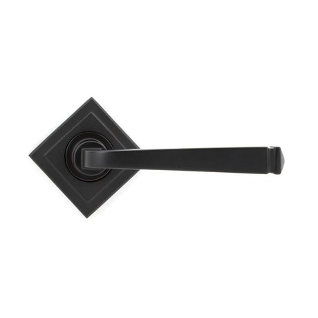 From The Anvil - Aged Bronze Avon Round Lever on Rose Set (Square) - Unsprung | Sku. 50060 | Trade Door Handles.