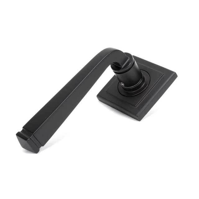 From The Anvil - Aged Bronze Avon Round Lever on Rose Set (Square) - Unsprung | Sku. 50060 | Trade Door Handles.