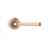 From The Anvil - Polished Bronze Avon Round Lever on Rose Set (Plain) - Unsprung | Sku. 50061 | Trade Door Handles.